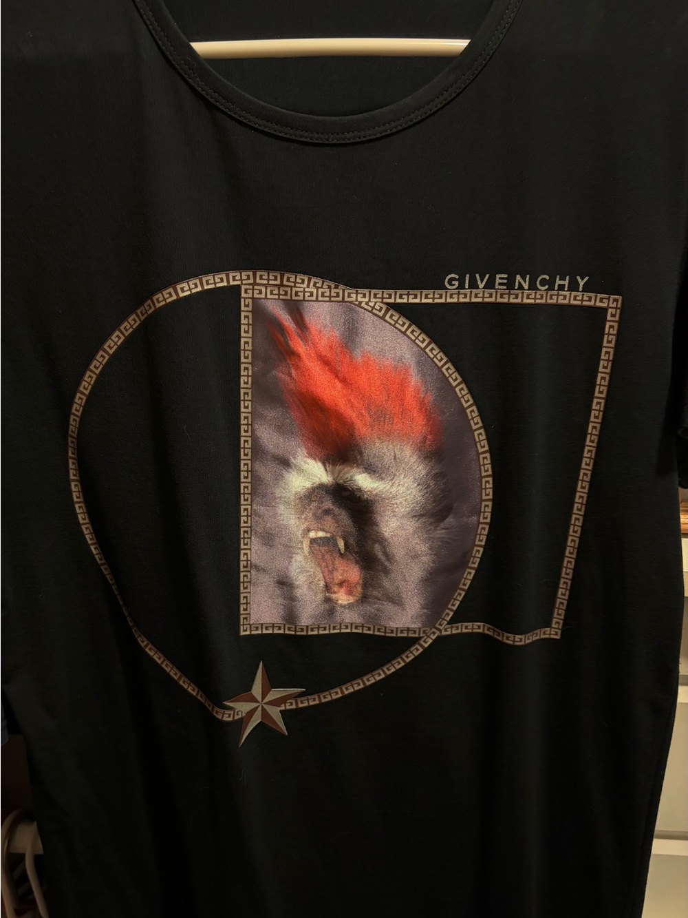 Givenchy Riccardo Tisci Screaming Monkey T-Shirt Short Sleeve Round Neck Men's L